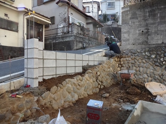 ブロック塀、新設工事