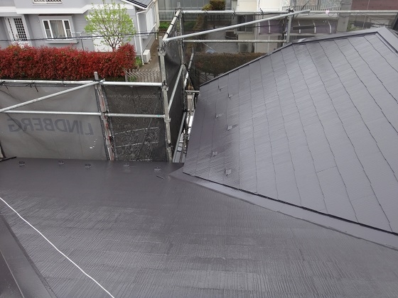 スレート屋根、塗装工事
