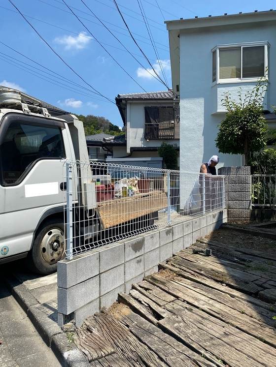 ブロック塀、新設工事